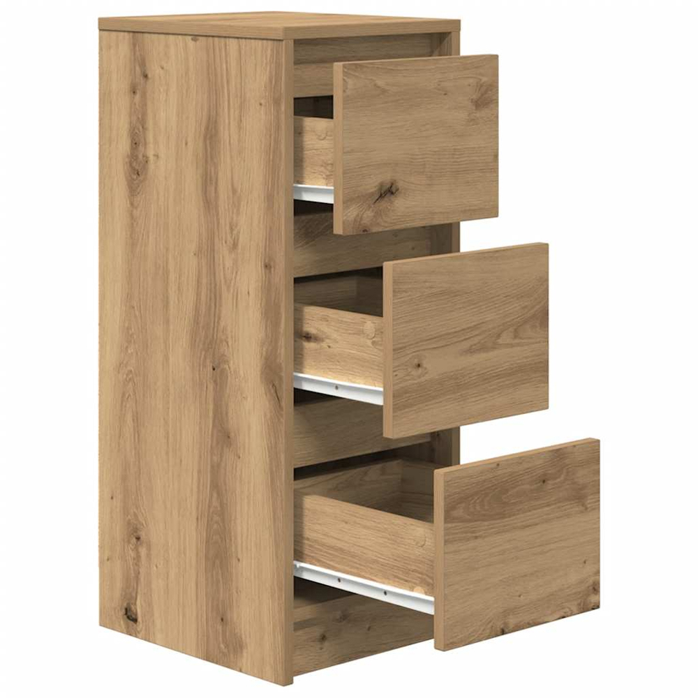 vidaXL 3 Drawer Artisan Oak Sideboard Image 4