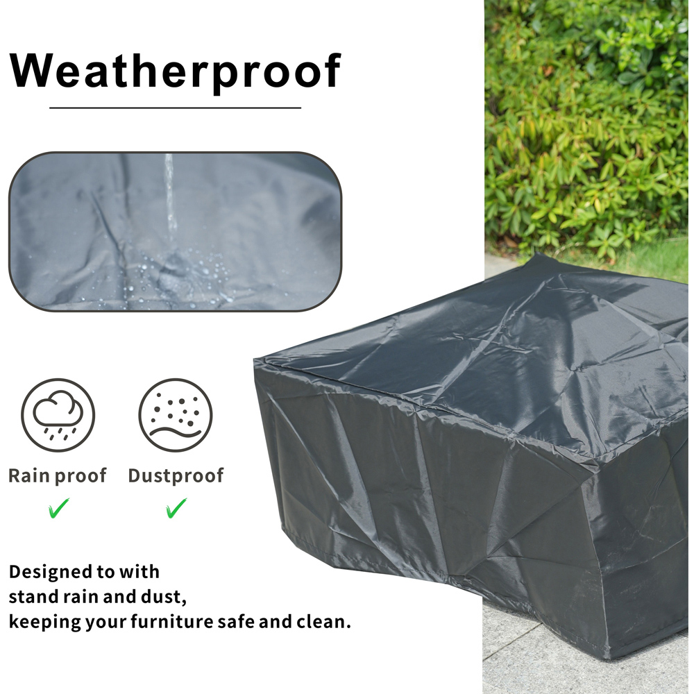 Direct Wicker Black 600D Heavy Duty Waterproof Furniture Cover 240 x 270 x 70cm Image 5