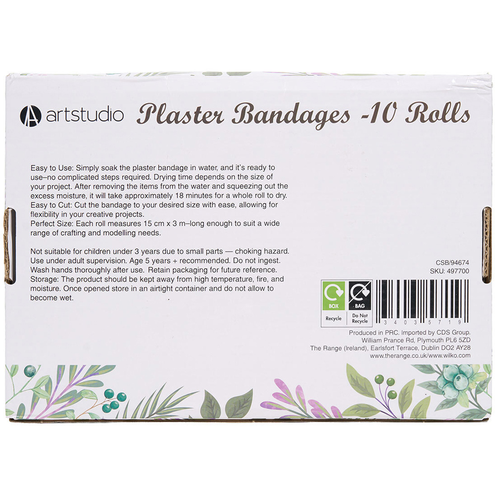 Pack of 10 Plaster Bandage Rolls White Image 3