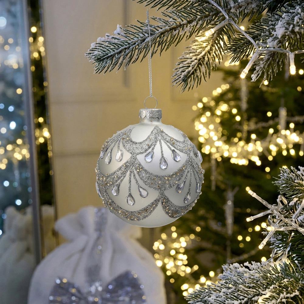 Silver Embellished Bauble Image 3