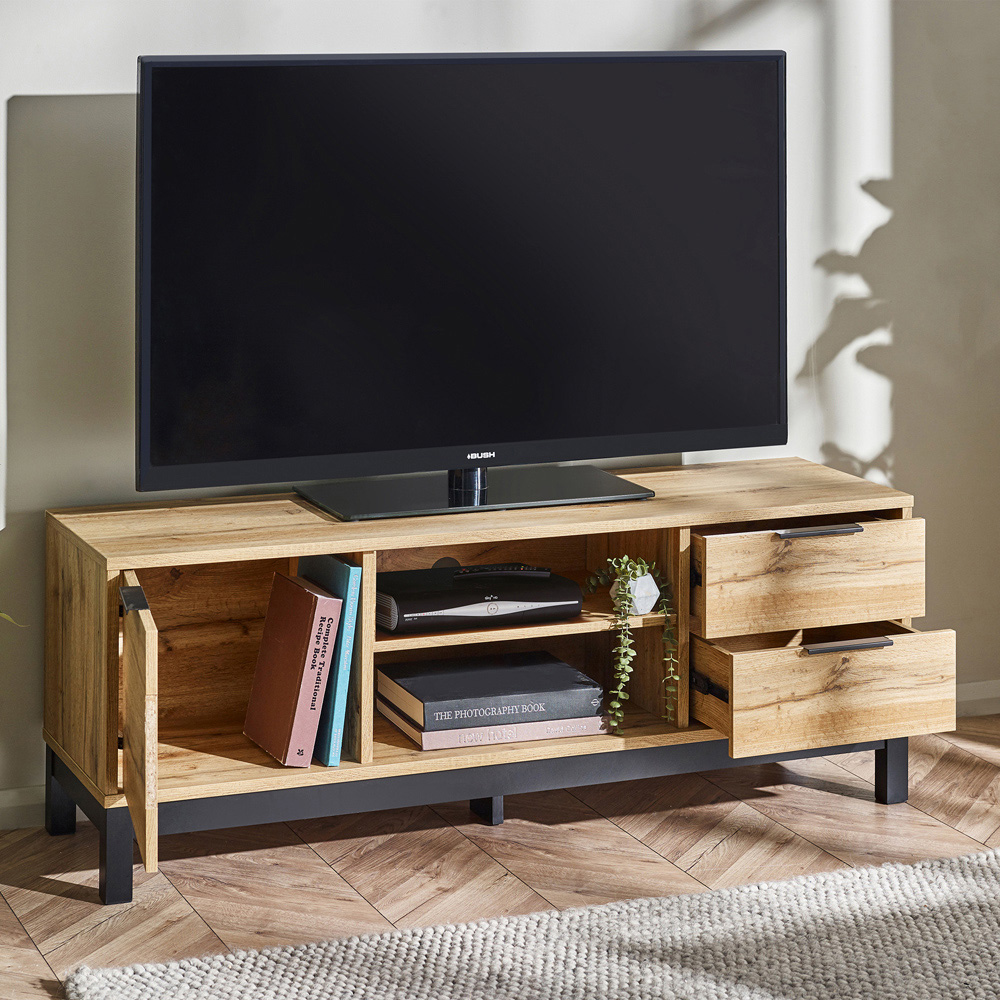 Julian Bowen Bali Light Oak TV Unit Image 9