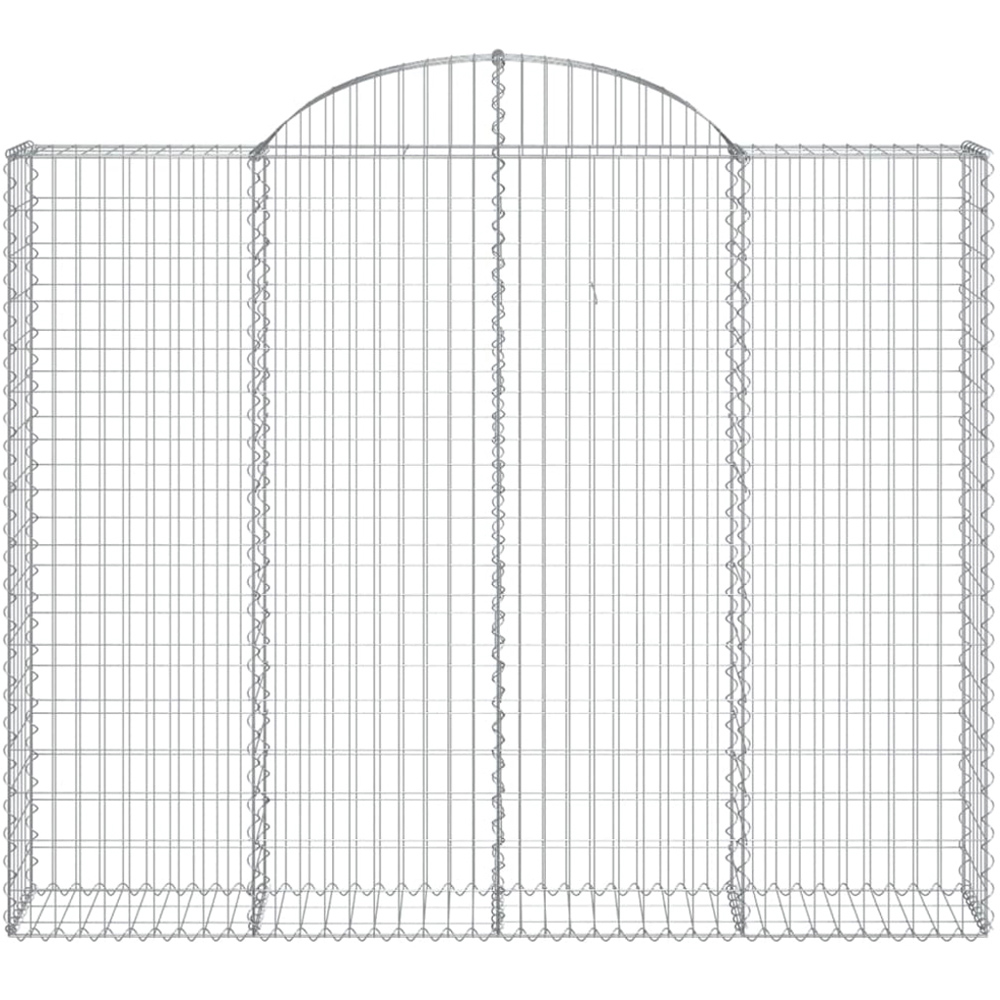 vidaXL Silver Galvanised Iron Arched Gabion Basket 200 x 30 x 160/180cm 3 Pack Image 2