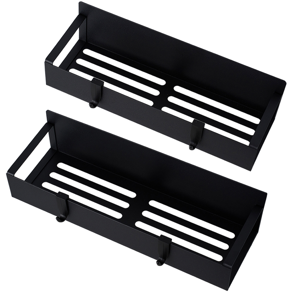 Living and Home 2-Piece Large Black Magnetic Storage Rack Set Image 2