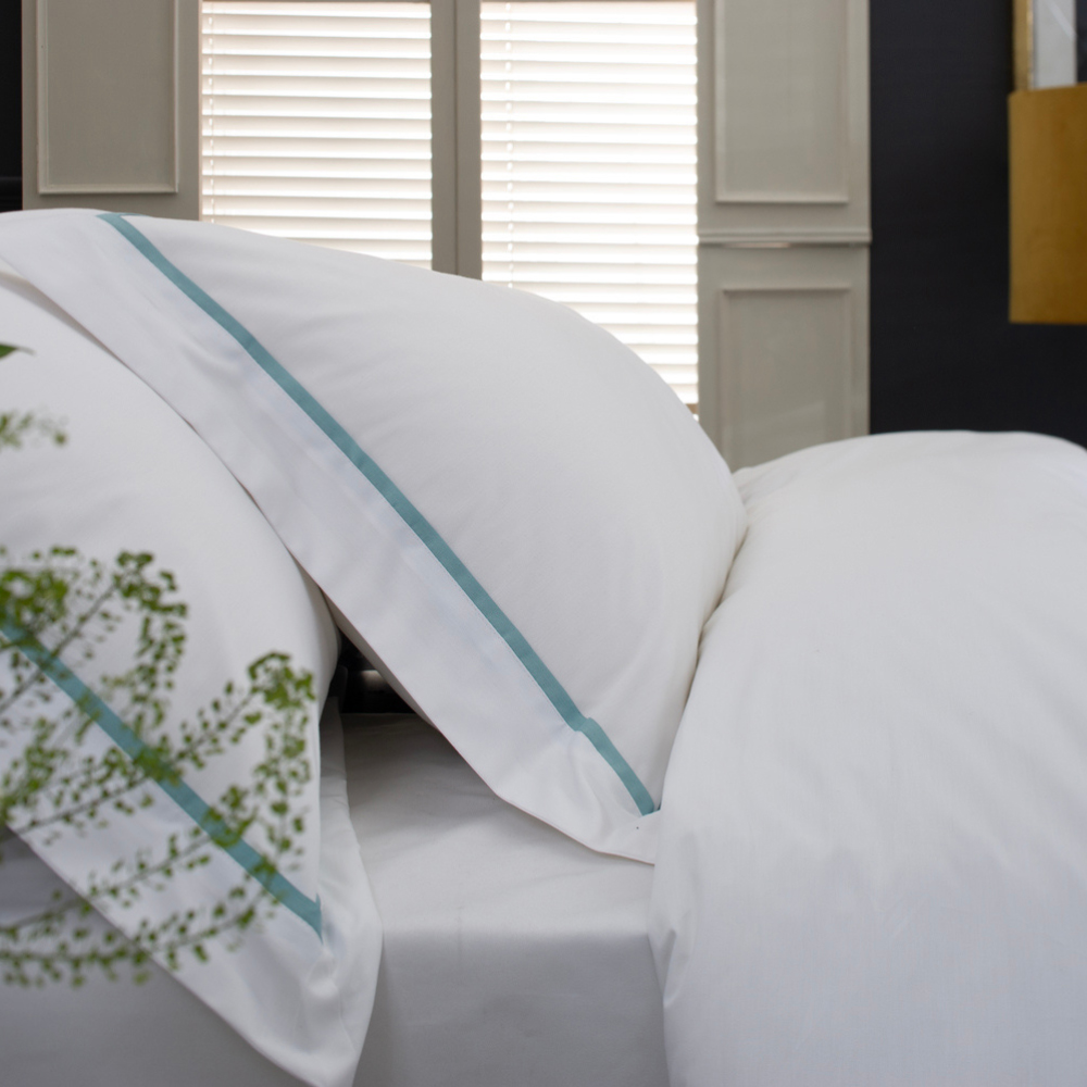 The Lyndon Company Hampstead Super King Size Light Blue Duvet Set Image 2