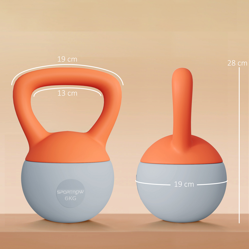 SPORTNOW Orange and Grey Kettlebell 6kg Image 9