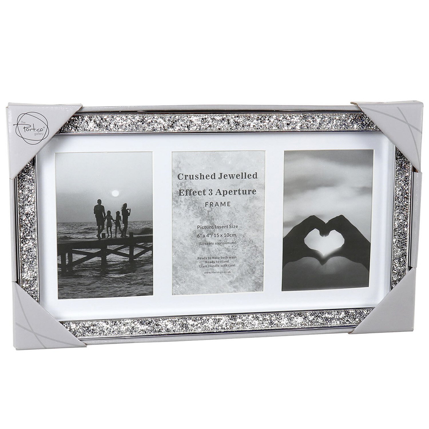 Crushed Jewelled 3 Aperture Photo Frame Image