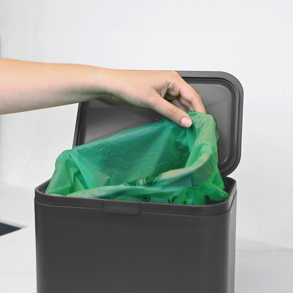 ReBorn Dark Grey Kitchen Food Waste Bin with Handle and Odour Filter 5L Image 5