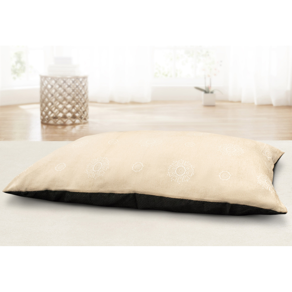 Velosso Cream Mandala Pattern Jacquard Non-Slip Floor Cushion 78 x 120cm Image 4