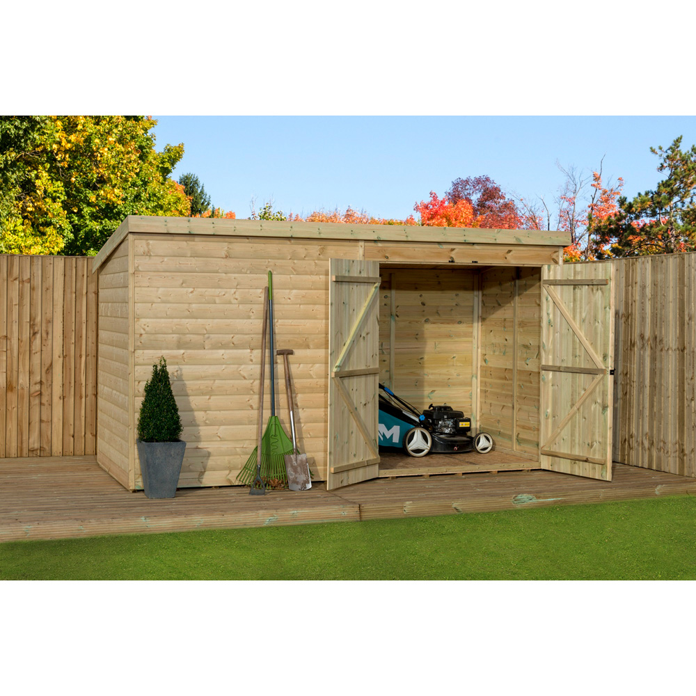 Empire Sheds 4000 14 x 3ft Double Door Tongue and Groove Pent Garden Shed Image 3