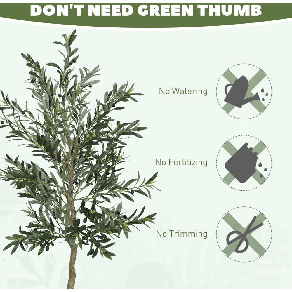 Portland Faux Potted Silk Olive Indoor Artificial Tree 180cm Image 7