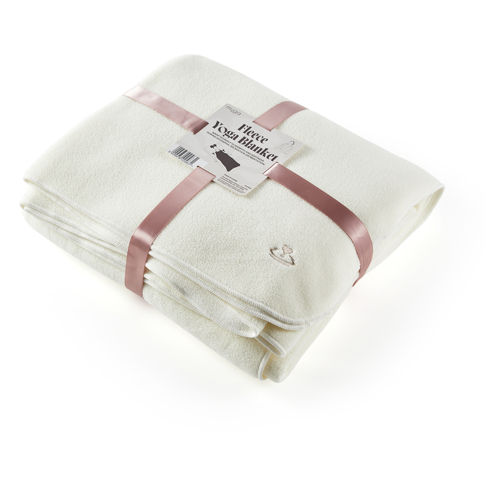 Myga Cream Fleece Reversible Yoga Blanket 200 x 145cm Image 2