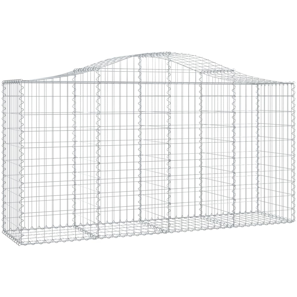 vidaXL Silver Galvanised Iron Arched Gabion Basket 200 x 50 x 100/120cm 20 Pack Image 1