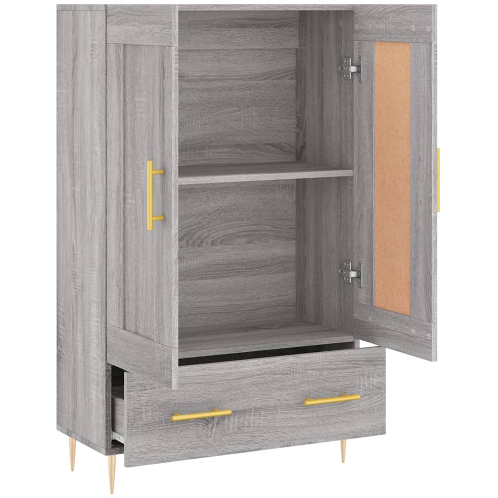 vidaXL 2 Door Single Drawer Grey Sonoma Highboard Image 6