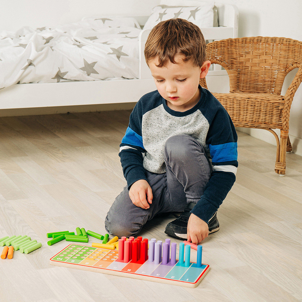Bigjigs Toys 55 Piece Wooden Rainbow Counting Sticks Set Image 5