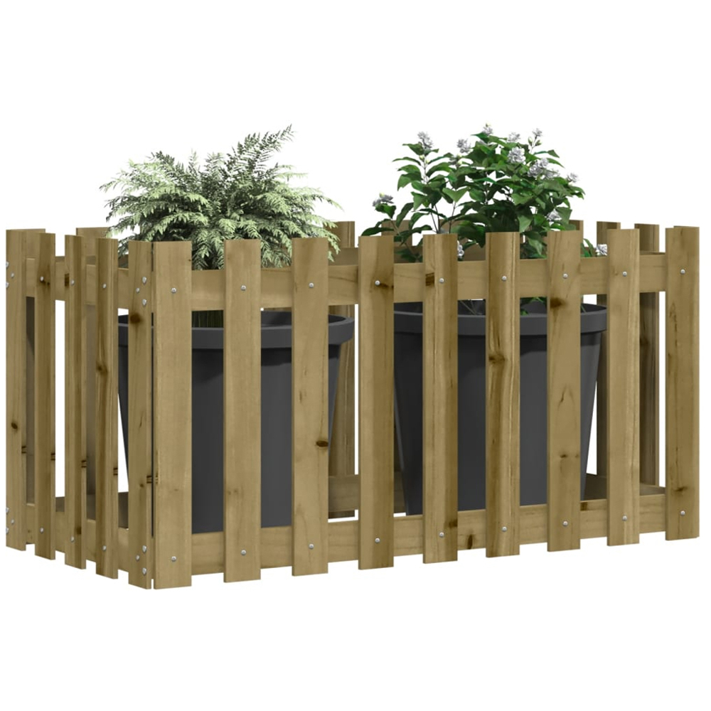 vidaXL Brown Solid Pine Wood Raised Garden Bed 50 x 100 x 50cm Image 2
