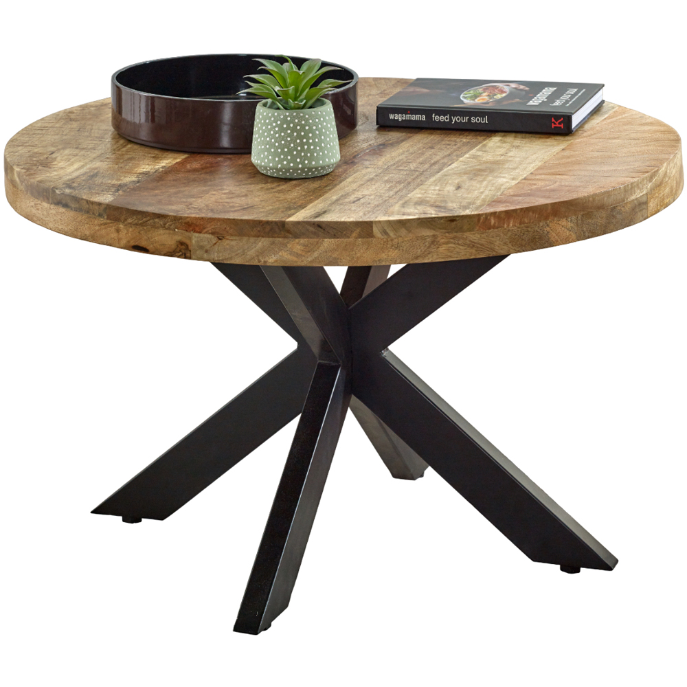 Brooklyn Surrey Metal Spider Legs Solid Wood Coffee Table Image 2