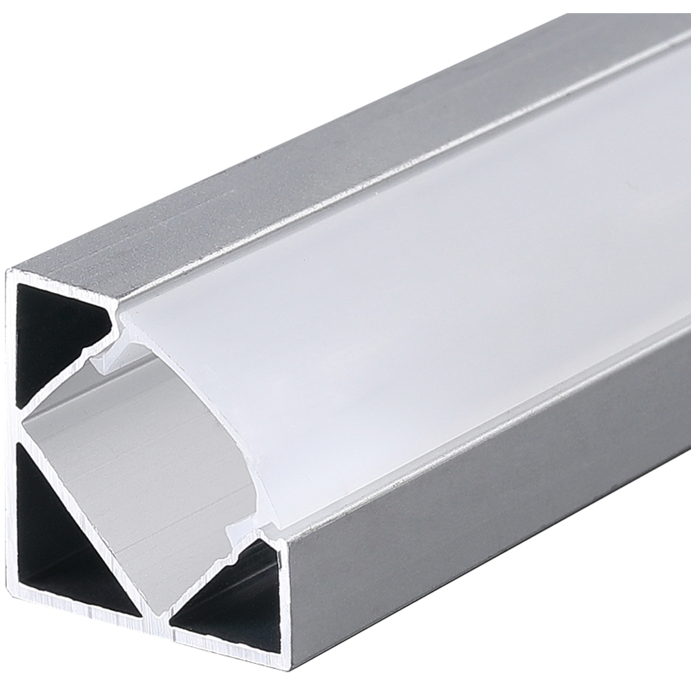 ENER-J Corner Aluminum Profile with PC Cover 25.21 x 17.5mm 4 Pack Image 3