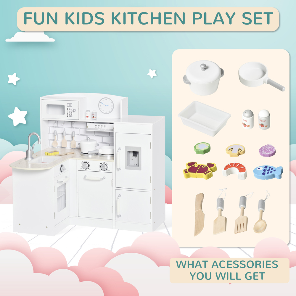 Tommy Toys Kids White Kitchen Play Set with Drinking Fountain Image 5