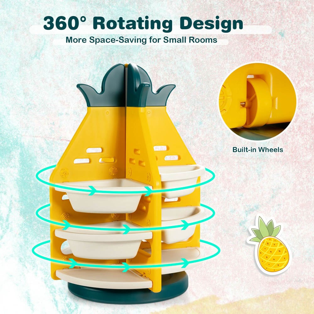 Costway Pineapple Toy Storage Organiser Image 4