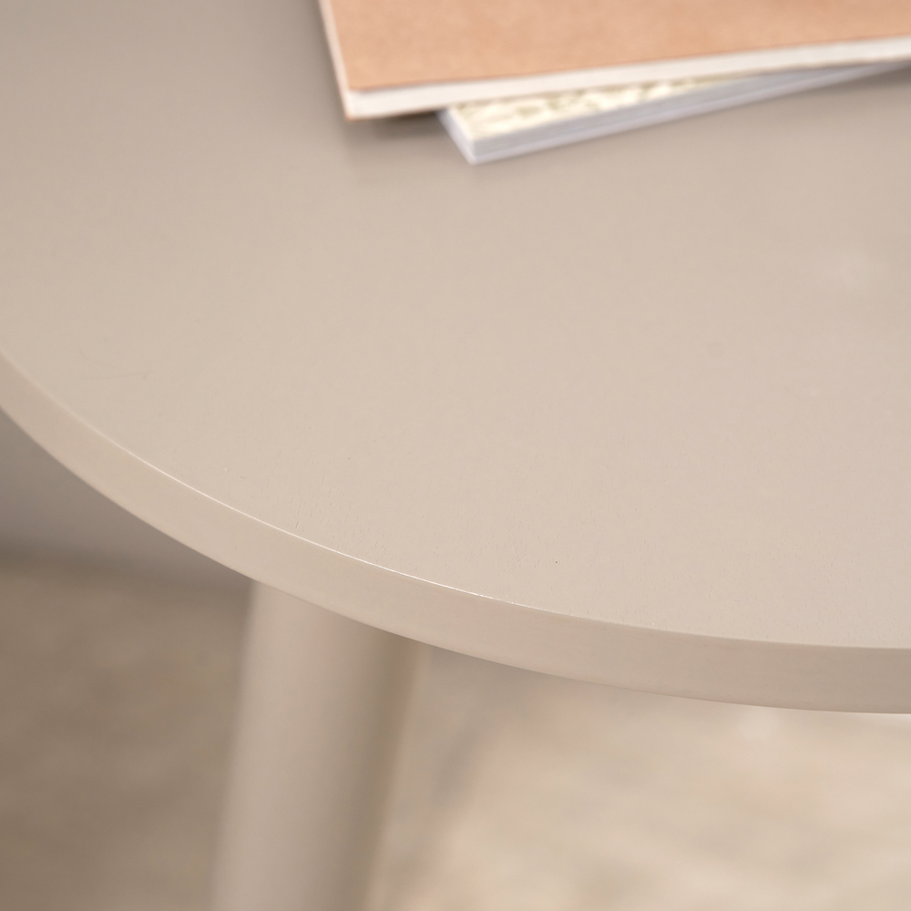 Pacific Lifestyle Devonshire Putty Cream Pine Wood Round Side Table Image 3