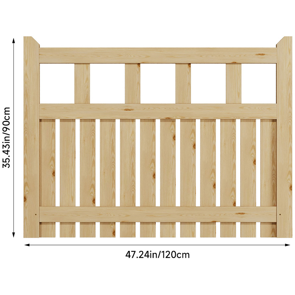 Outdoor Minimalist Nature Wooden Straight-Corner Garden Fence Door, 120 x 90 x 2.5cm Image 8
