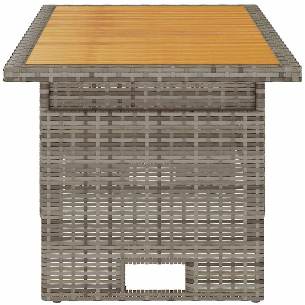 vidaXL Grey Solid Wood Acacia and Polyrattan Garden Table Image 4