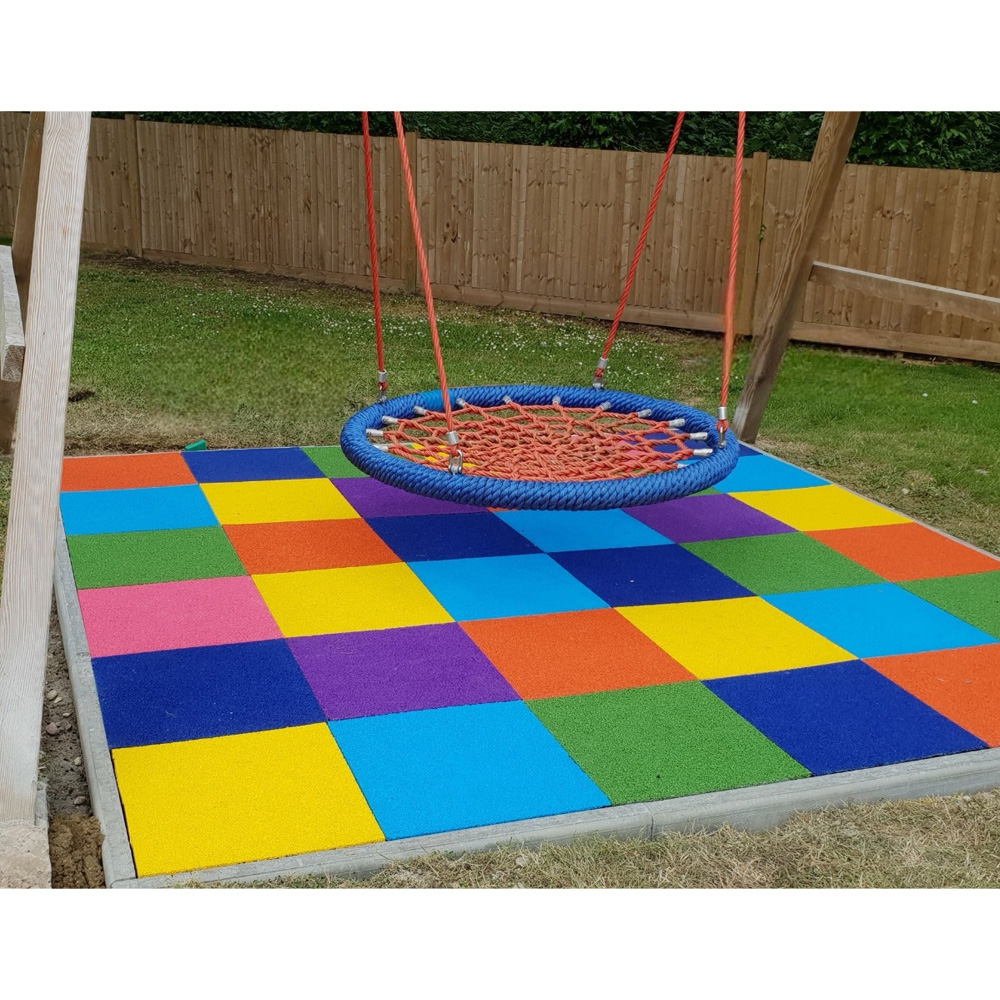 SUDwell Mixed Colour Eco Rubber Paving Tile 40 Pack Image 2
