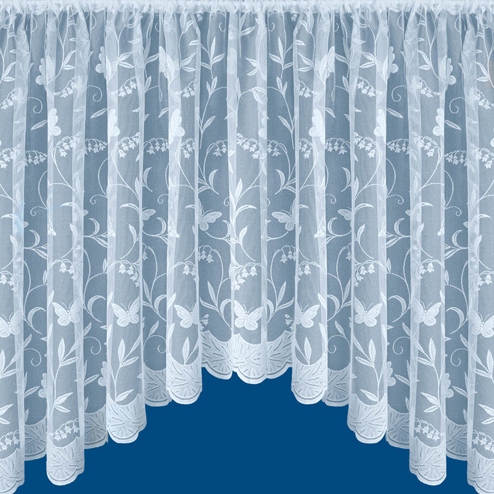 Tyrone Textiles Hawaii Jardiniere Trailing Leaf and Butterfly Pocket Header Net Curtain 508 x 122cm Image 2