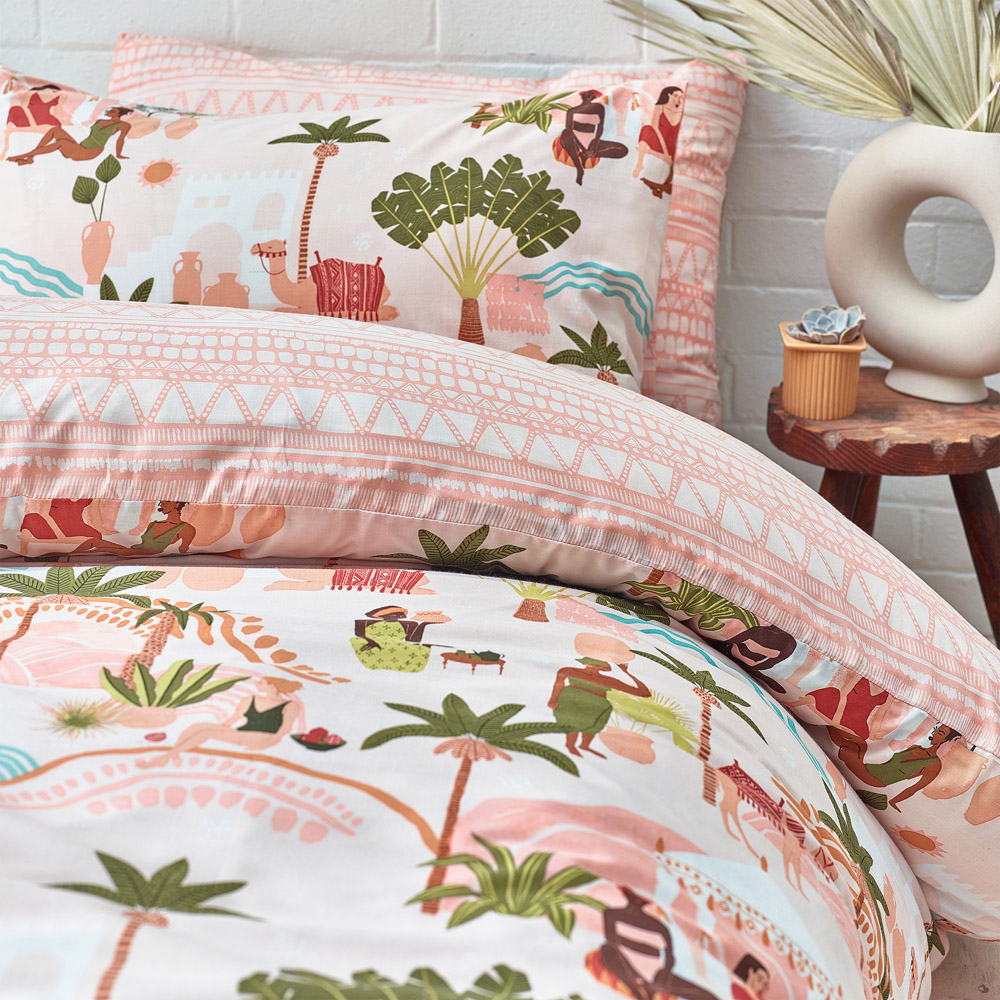 furn. Nalani Super King Size Sand Duvet Cover Set Image 2