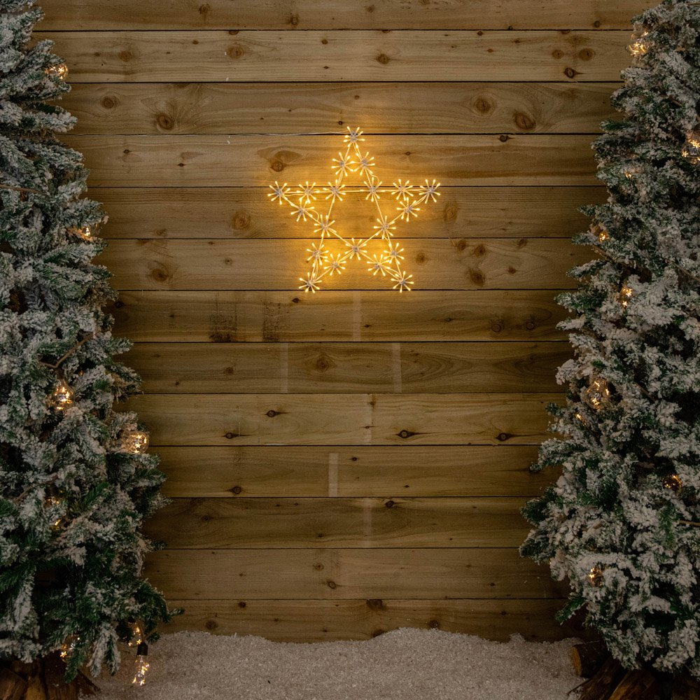 Samuel Alexander Warm White LED White Hanging Sparkle Star Christmas Decoration 50cm Image 5