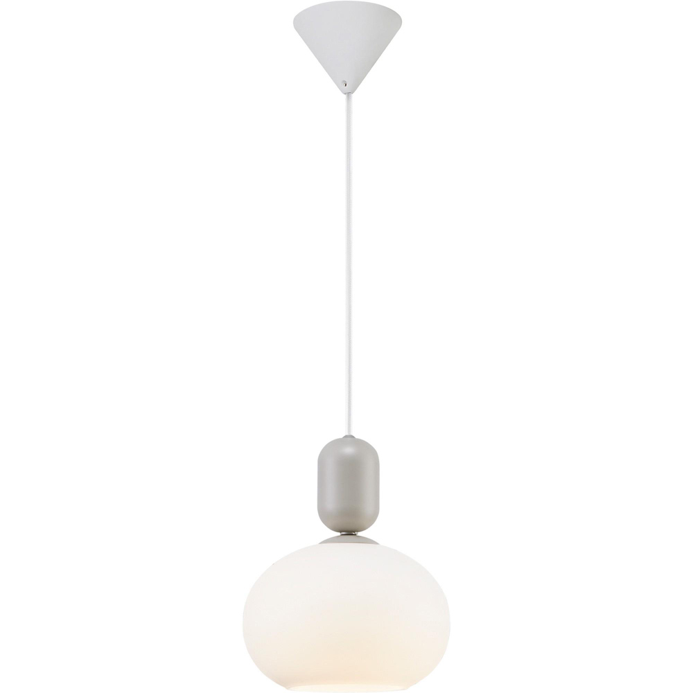 Nordlux Notti Grey Opal Glass Shade Pendant Light Image 1