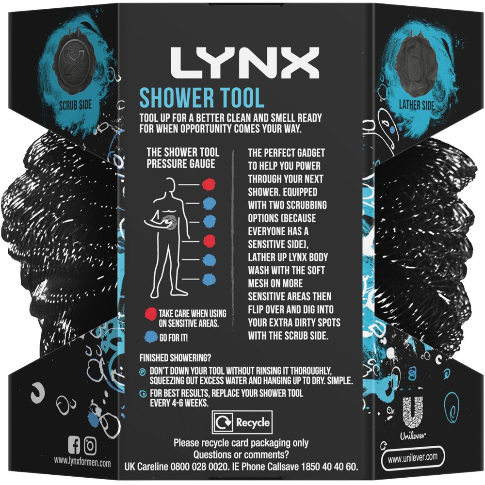 Lynx Manwasher 2-Sided Shower Tool 8 Pack Image 6