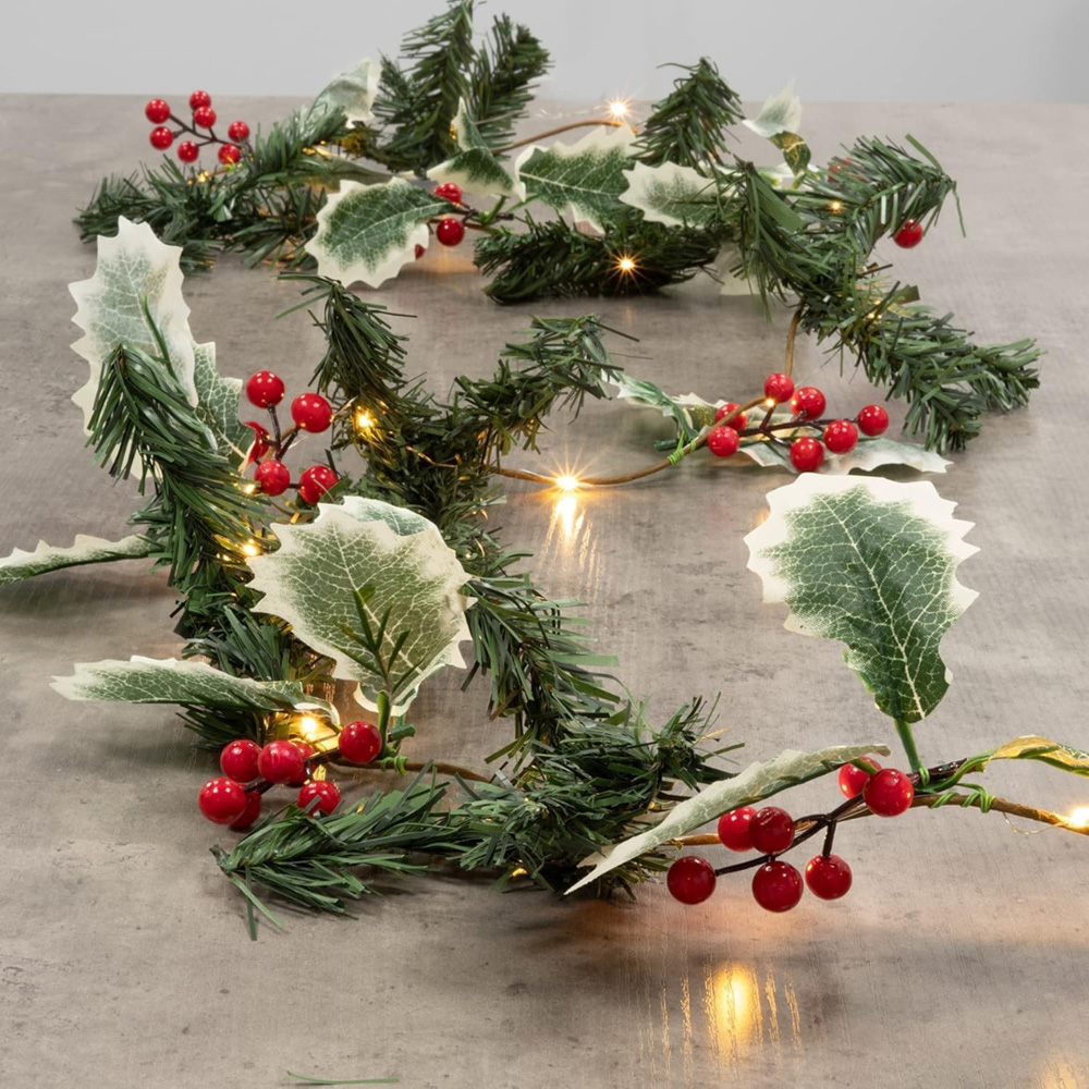 Marco Paul Warm White LED Berry and Leaf Garland 2m Image 2