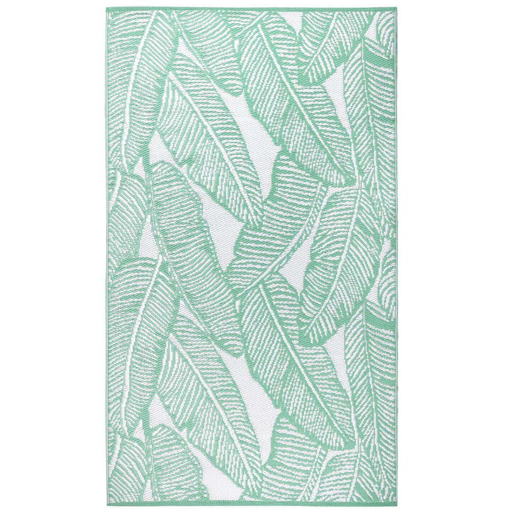 Fine Leaf Outdoor Rug - Green Image 1