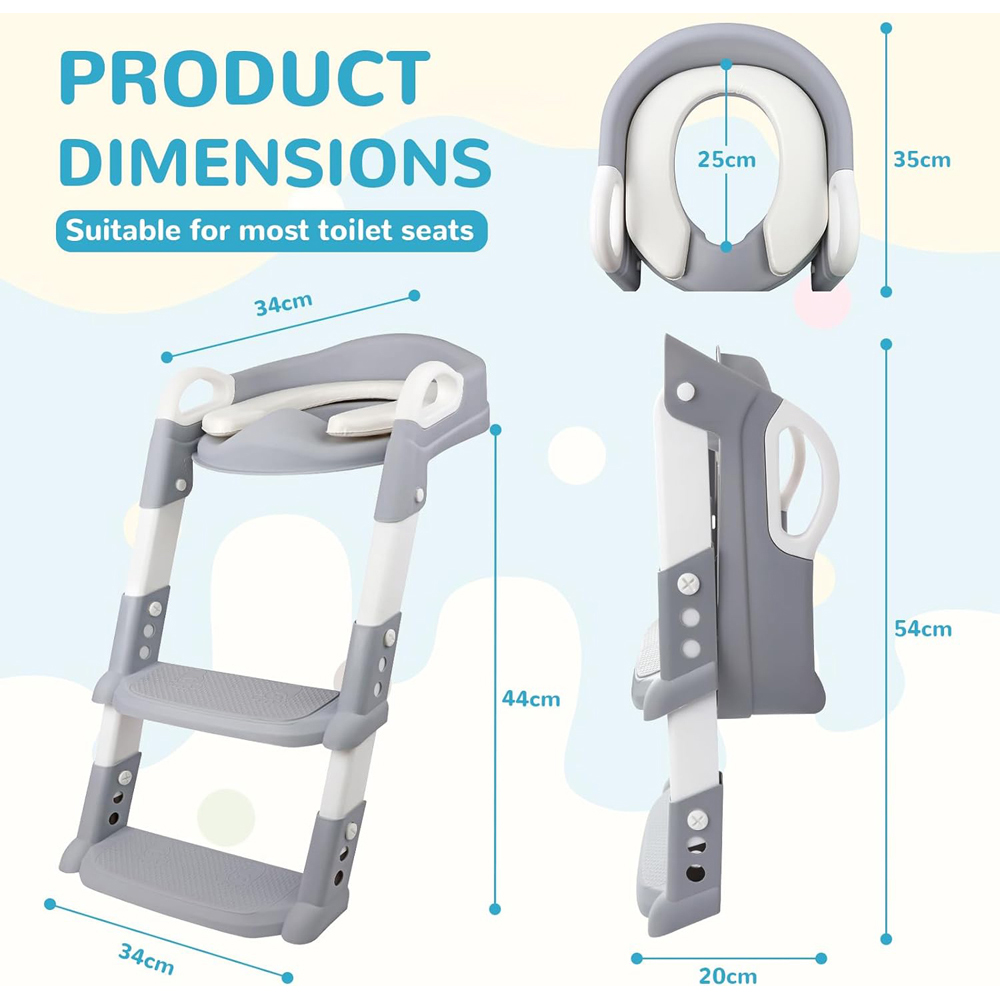 Alivio 2-in-1 Kids Potty Training Seat with Adjustable Ladder Image 9