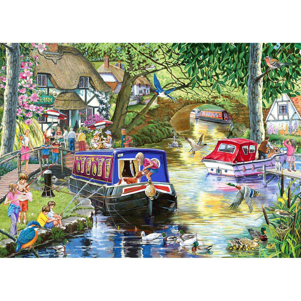 The House of Puzzles Summer on the River 1000 Piece Jigsaw Puzzle Image