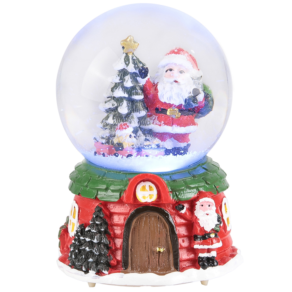 Living and Home Santa Claus Snow Ball Music Box Christmas Ornament Image 4