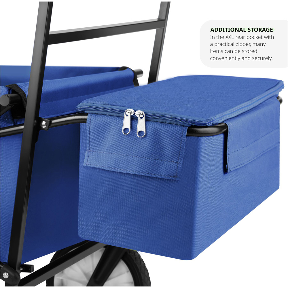 tectake Blue 3 Pocket Foldable Garden Trolley 80kg Image 8
