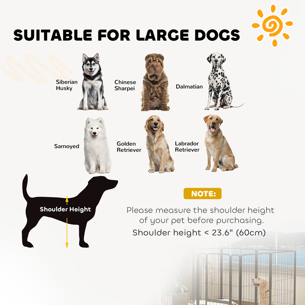 PawHut 2 Piece Large Black Dog Pen with Expansion Pack Image 6