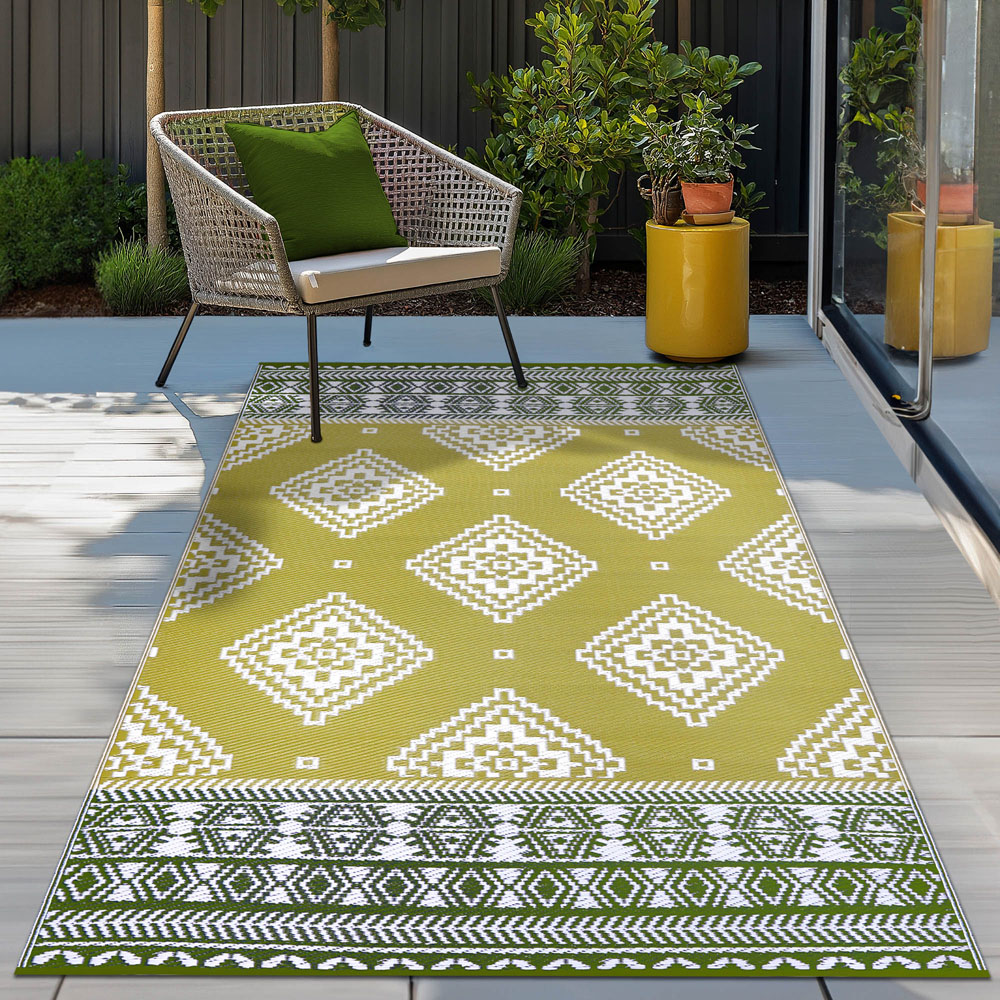 Green Decore Venice Golden Green and Deep Forest Green Outdoor Rug 120 x 180cm Image 7
