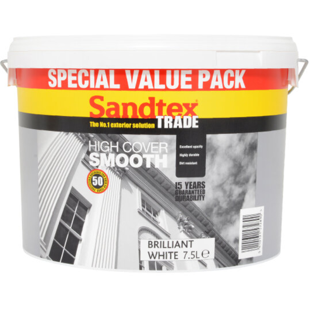 Sandtex Trade Brilliant White Masonry Paint 7.5L Image 2