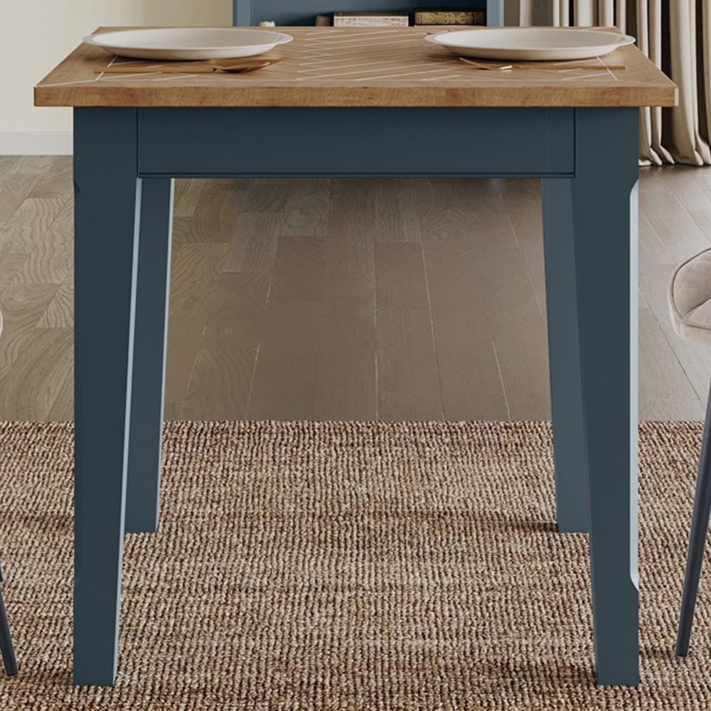 Baumhaus Signature 2 Seater Square Dining Table Blue and Oak | Wilko