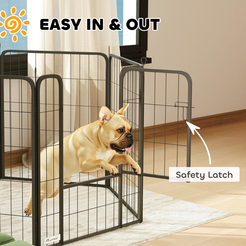 PawHut 8 Panel Steel Dog Playpen with Door 60cm Image 8