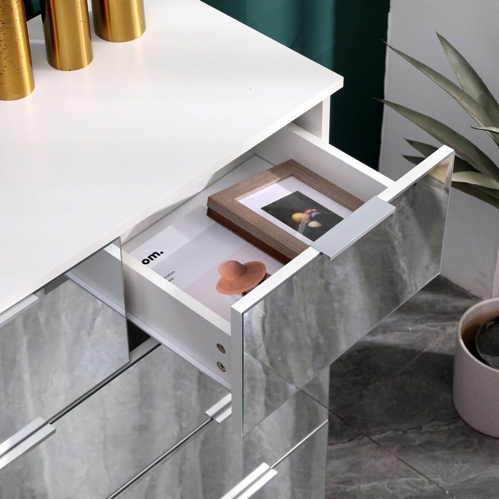 Portland Mirror 5 Drawer Wooden Chest of Drawers Image 5