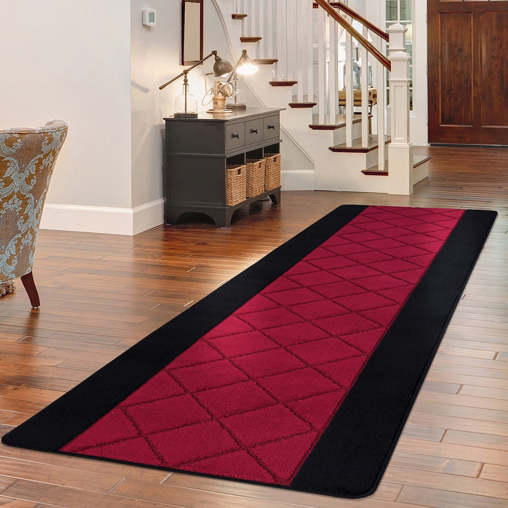 Smart Living Carmela Black and Red Gel Back Non-Slip Door Mat 40 x 60cm Image 2