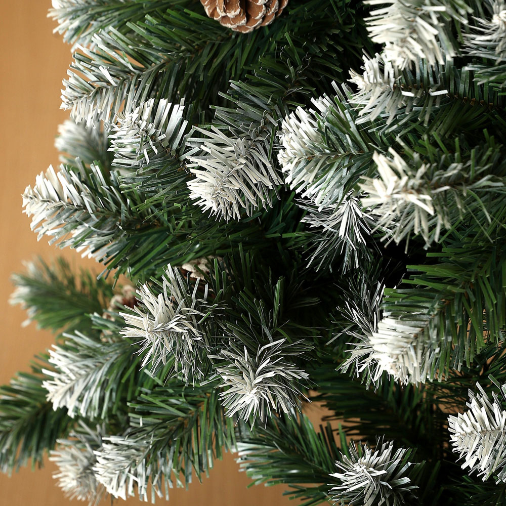 Everglow Snow Dipped Green Artificial Christmas Pine Tree with Pinecones 5ft Image 3