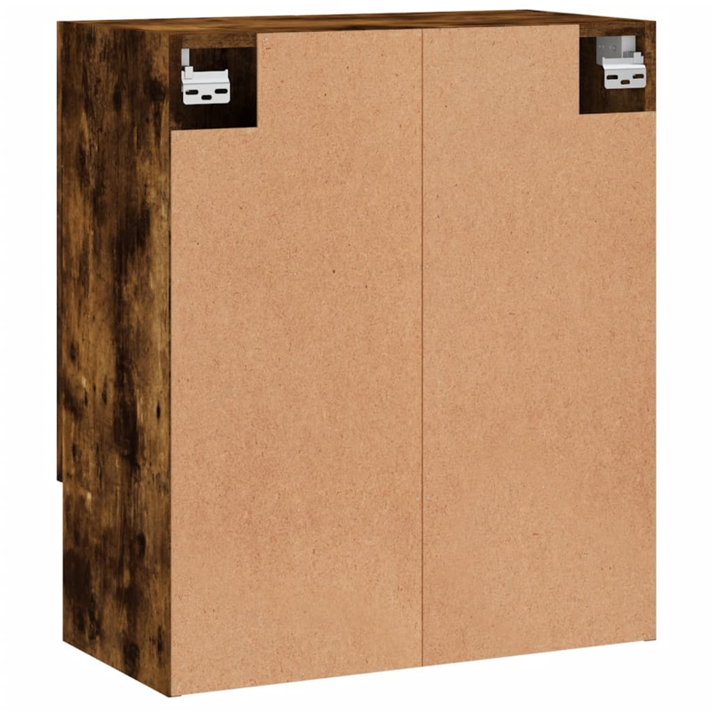vidaXL 2 Door Single Shelf Smoked Oak Wall Cabinet Image 8