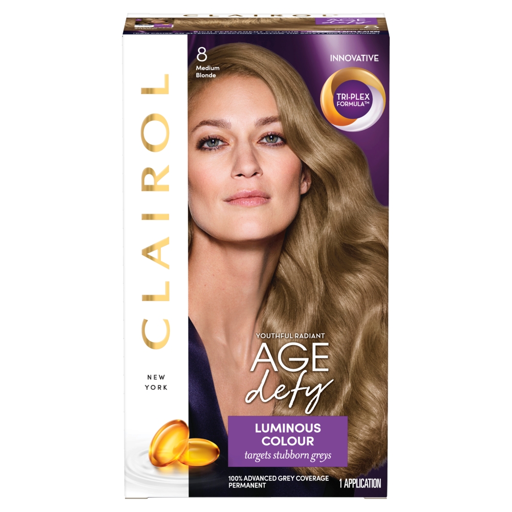 Clairol Nice'n Easy Age Defy Medium Blonde 8 Permanent Hair Dye Image 1