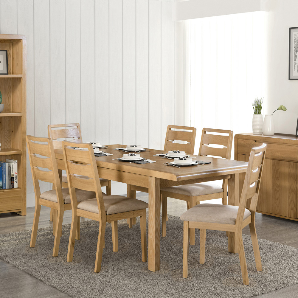 Julian Bowen Curve Set of 2 Oak Dining Chair Image 6