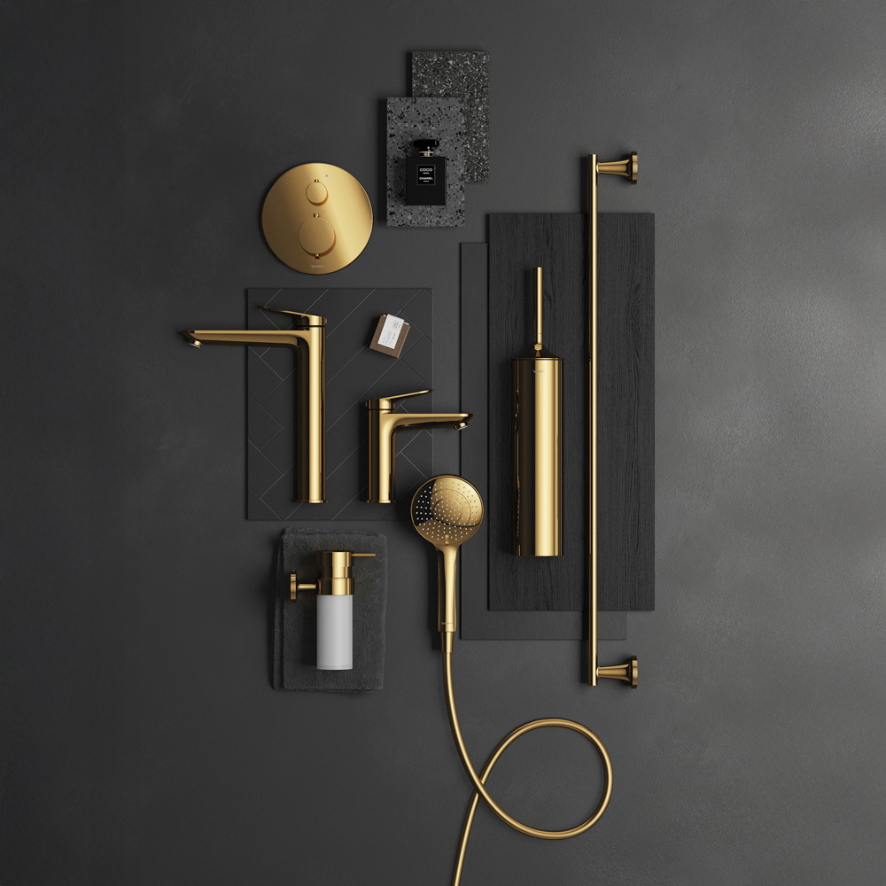 Duravit MinusFlow Polished Gold Jet Hand Shower Image 6